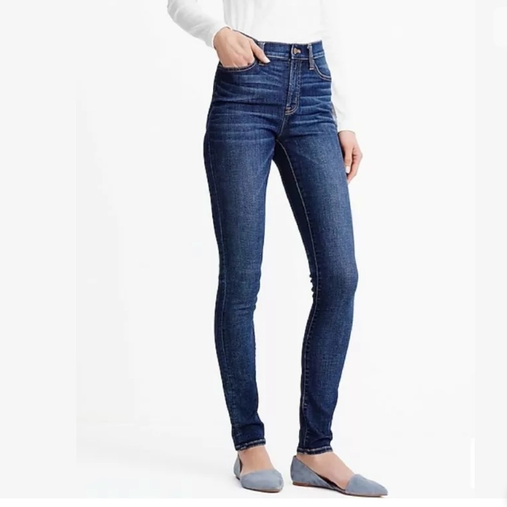 J. Crew Skinny High Rise Dark Wash Stretch Jeans